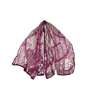 Inoui Editions 100% Wool City Map Print, Pink Designer Shawl Scarf Wrap 70x36